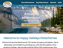 Tablet Screenshot of happyholidaysmotorhome.com